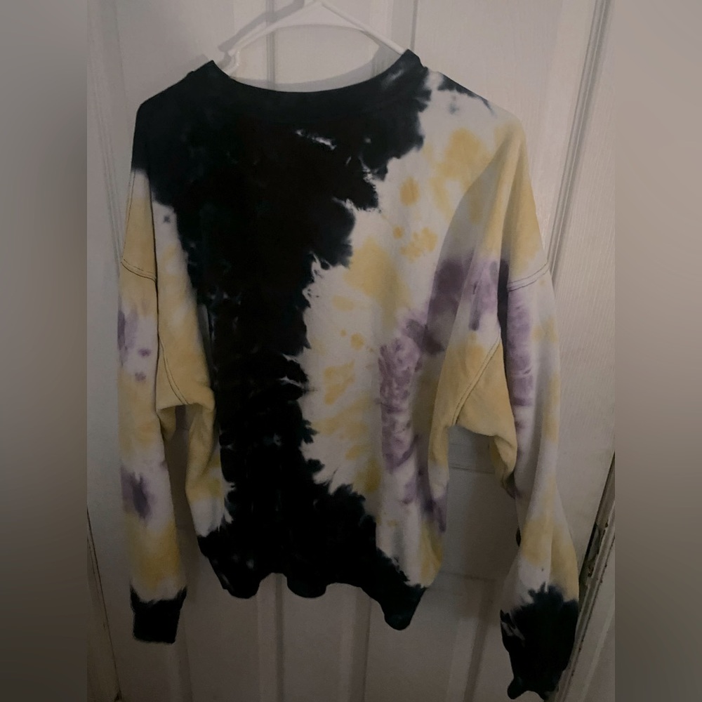 H&M Black, Yellow & Purple Tie-Dye Sweatshirt